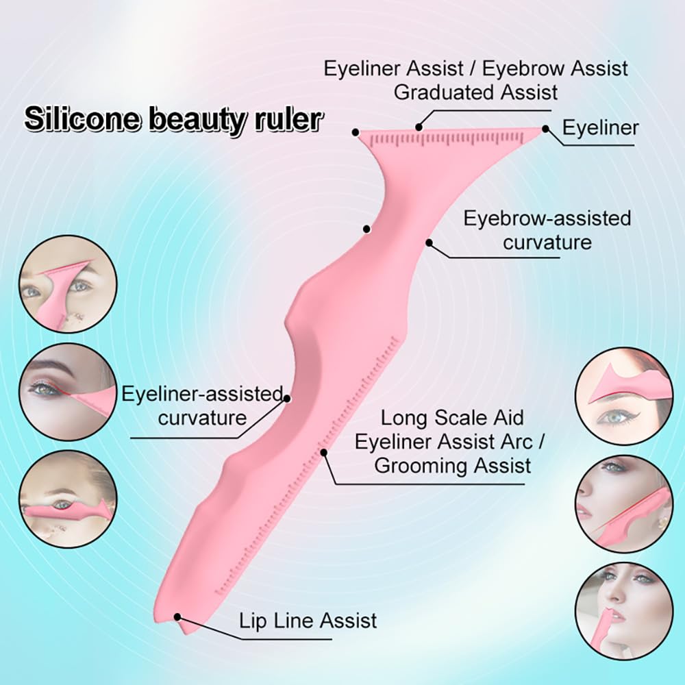 4 plantillas de delineador de ojos, herramienta multifuncional de maquillaje de ojos para mujeres como protector de pestañas, modelado de cejas,