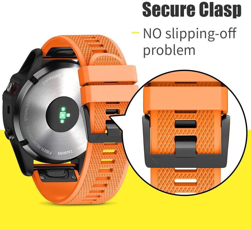 NotoCity Compatible con Forerunner 935 Correa de reloj de silicona de repuesto para Fenix 5Fenix 5 PlusFenix 6Fenix 6 ProForerunner 935945Approach