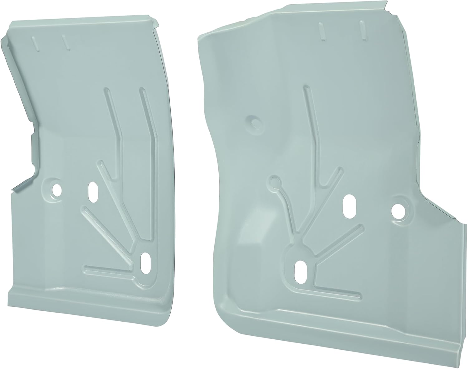 KUAFU Bandeja de piso delantera compatible con Jeep TJ Wrangler 1997-2006 Par plateado