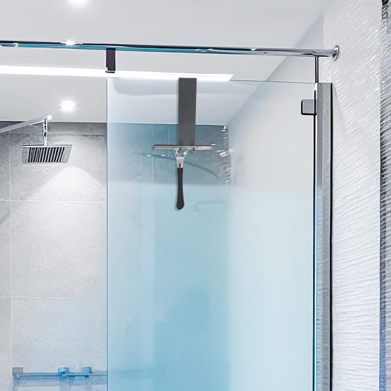 Qflushor Ganchos para puerta de ducha, gancho de puerta de vidrio para ducha, gancho para toalla de ducha sin marco, gancho para bata de baño,