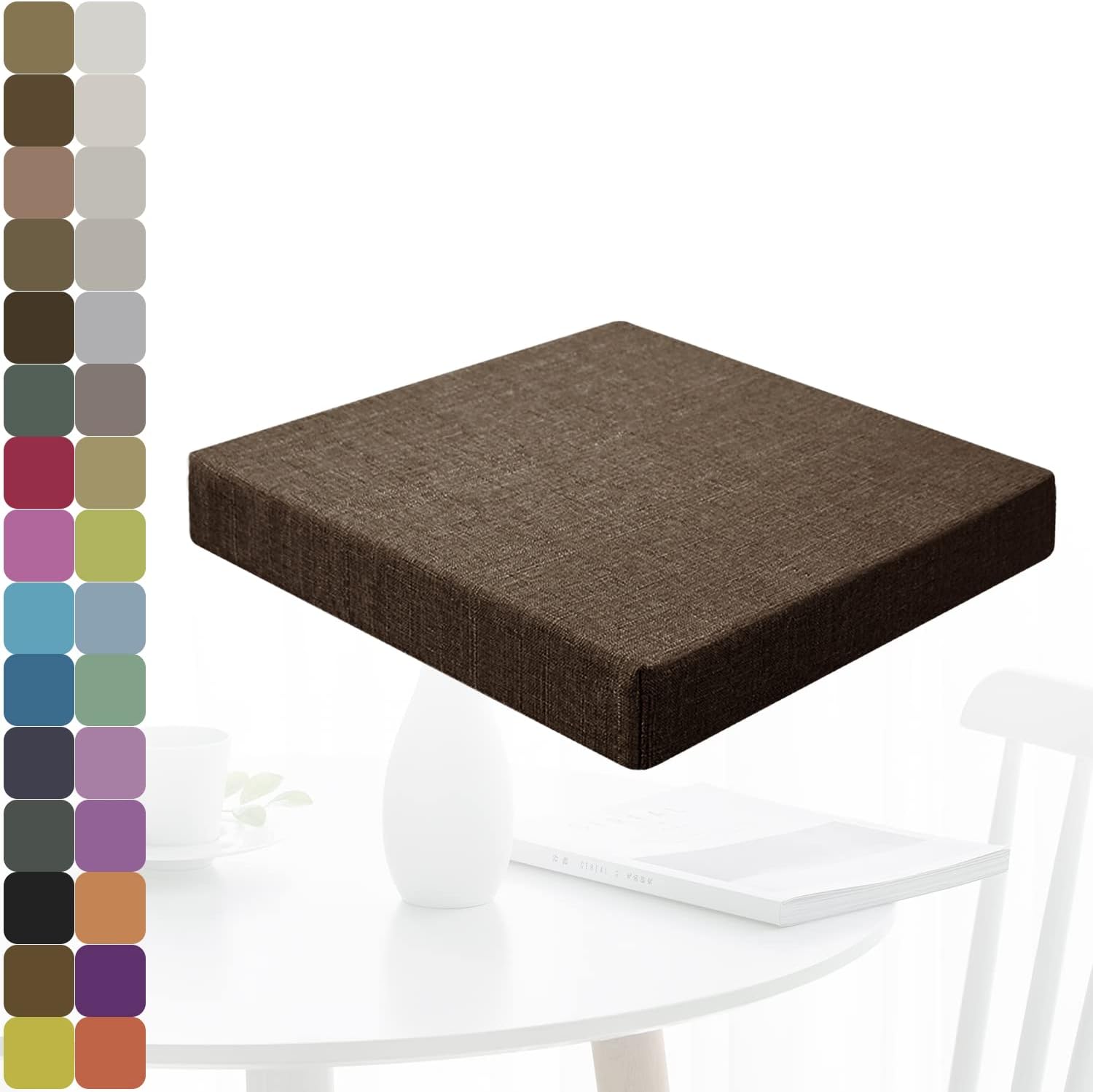 Cojín de banco de 30 colores, lavable, antideslizante, grueso, para tapicería, para banco de zapatos, ventana de bahía, cocina, jardín, banco o