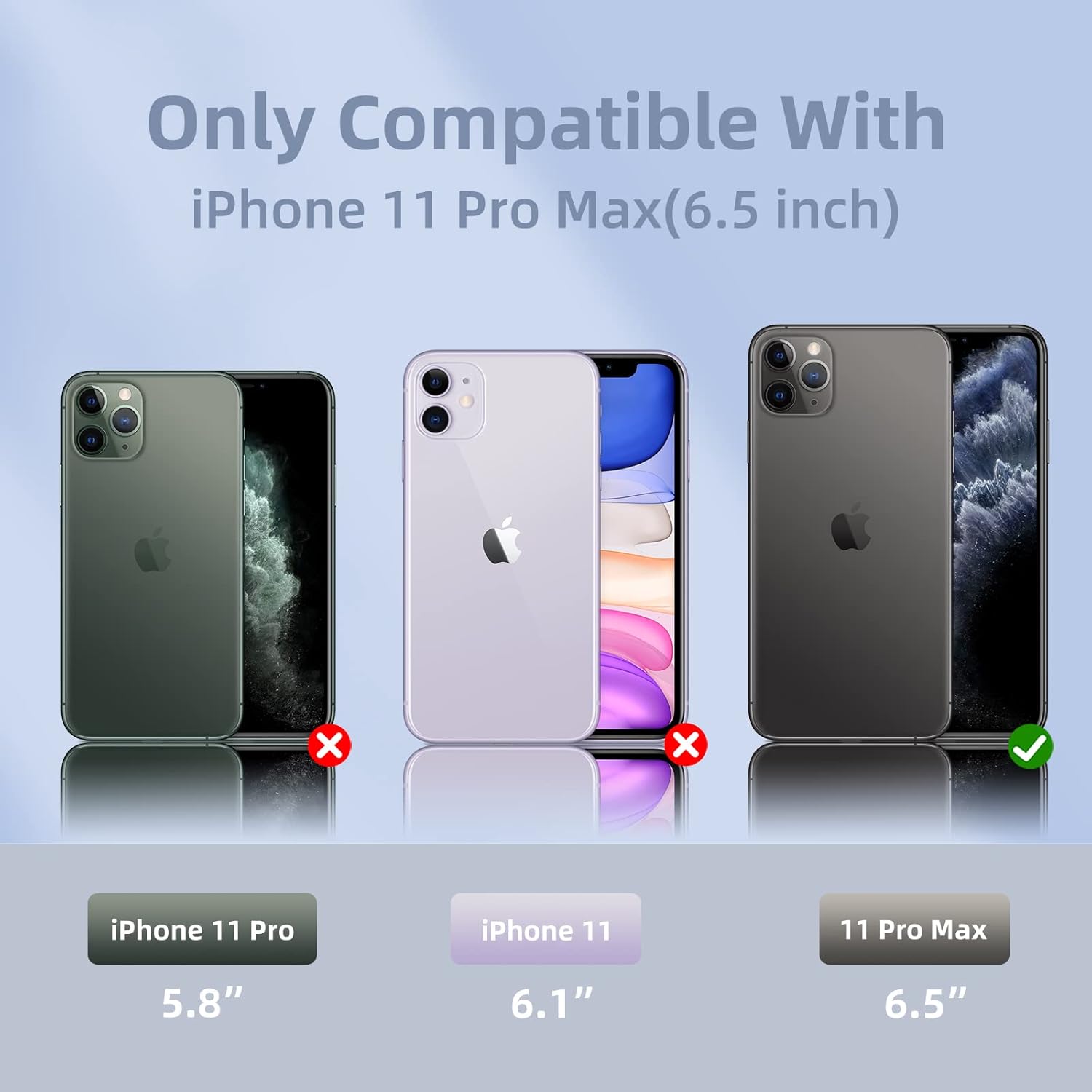K TOMOTO Funda compatible con iPhone 11 Pro Max, protección contra caídas de silicona líquida de goma de gel de cuerpo completo con microfibra suave