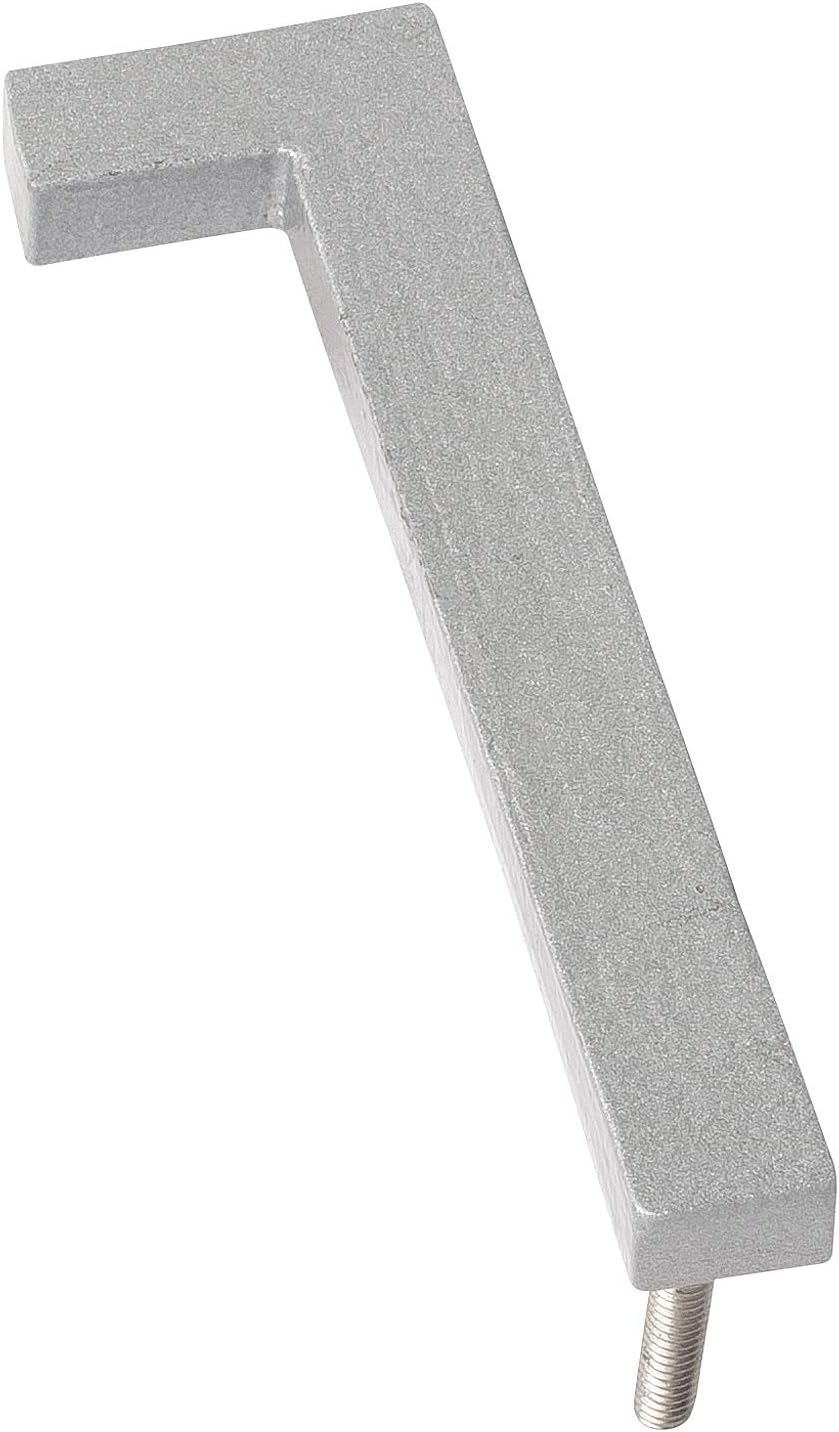 Montague Metal Products MHN-08-F-SR1-1 Números de casa de dirección flotantes modernos de aluminio cepillado sólido, 8 pulgadas, plata con