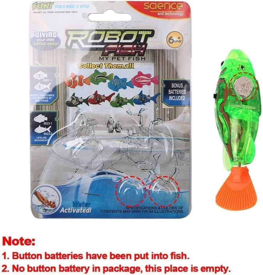 Galyacht Juguete eléctrico interactivo verde de los peces de la natación 1PS para los gatos de interior juega para el gato con luz LED, el