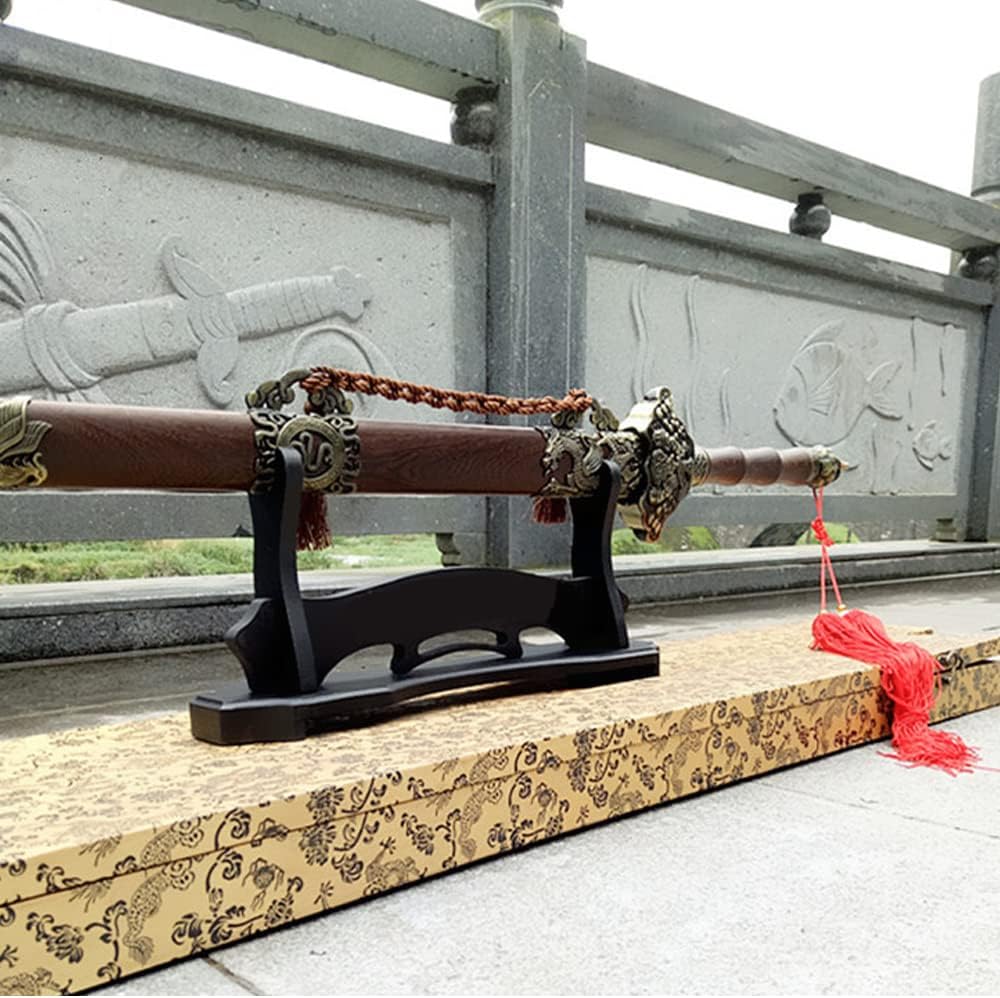 BiJun Soporte de espada Katana, soporte de pared de espada de madera negra, soporte de pared de espada de gladiador, soporte de pared para espada