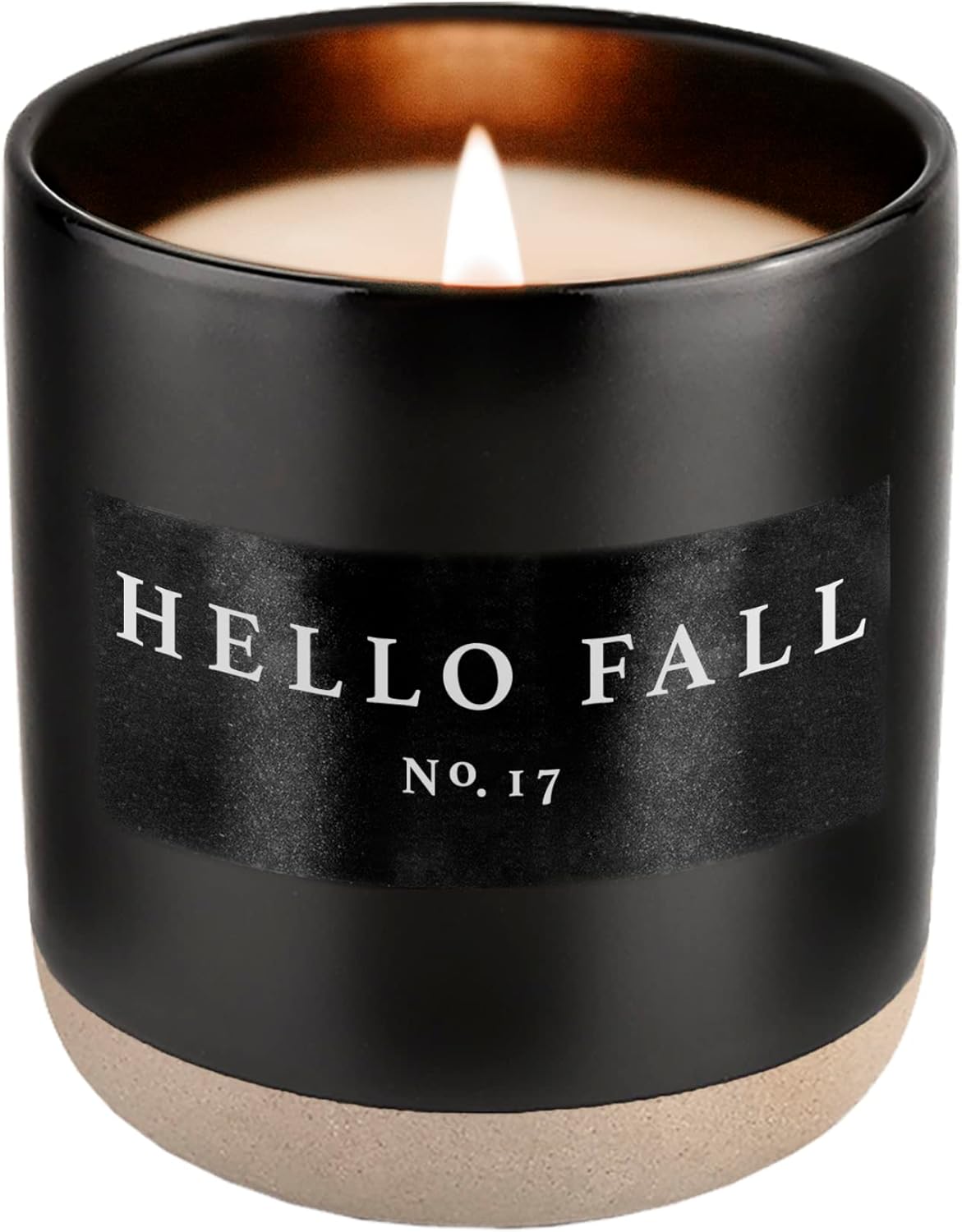 Sweet Water Decor Hello Fall – Vela de soja No. 17, sidra caliente, canela, clavo, manzana y nuez moscada velas perfumadas para el hogar, tarro de