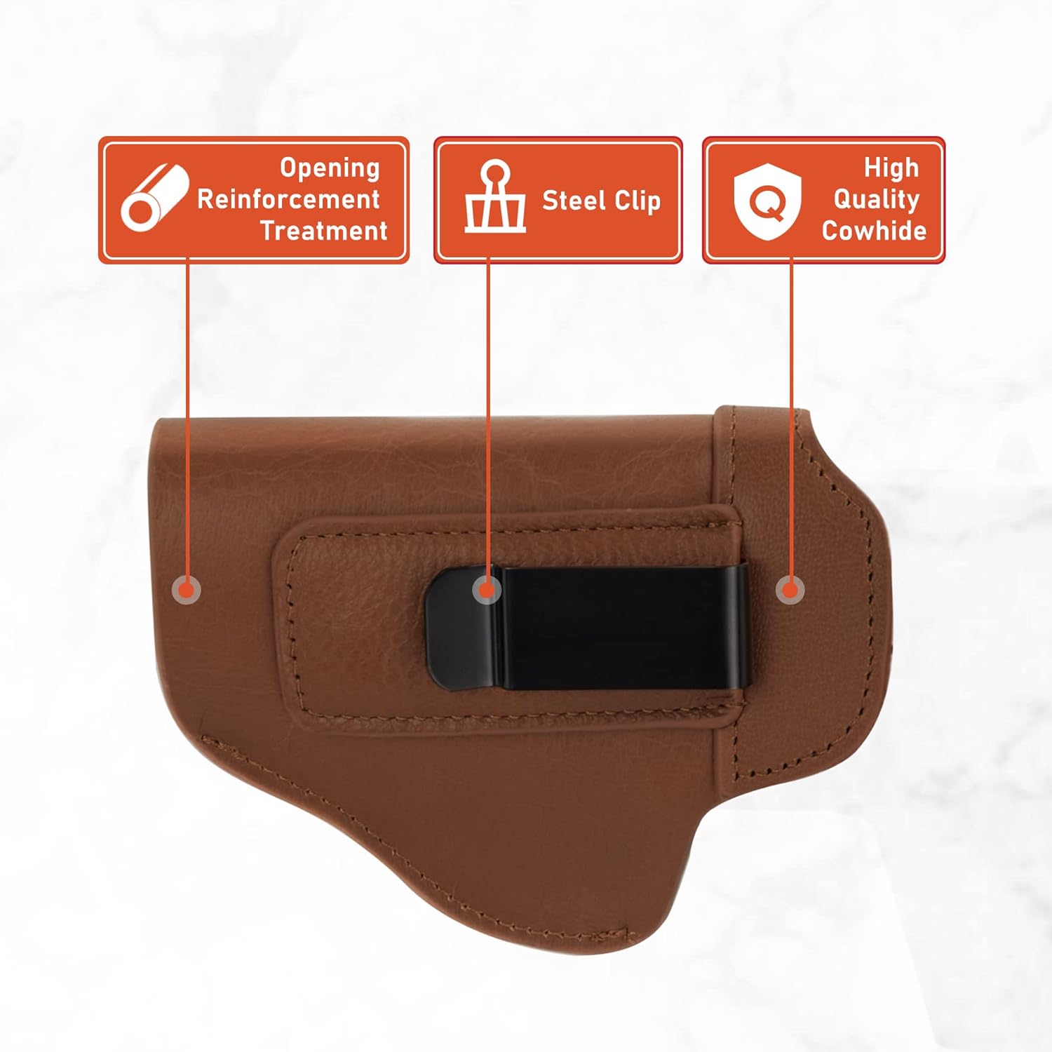 Raiseek IWB Funda de cuero para hombresmujeres – Funda para pistolas Glock 19, 17, 23, 32 y de tamaño similar