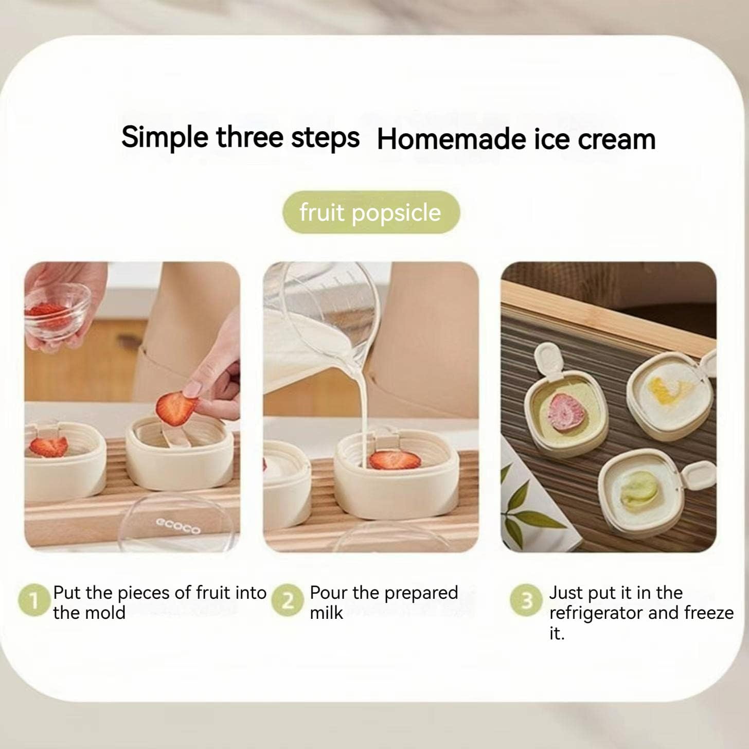 Juego de moldes para paletas con palillos, 1 a 2 piezas, moldes de silicona para hacer helados, moldes para helados, accesorios de cocina, fácil