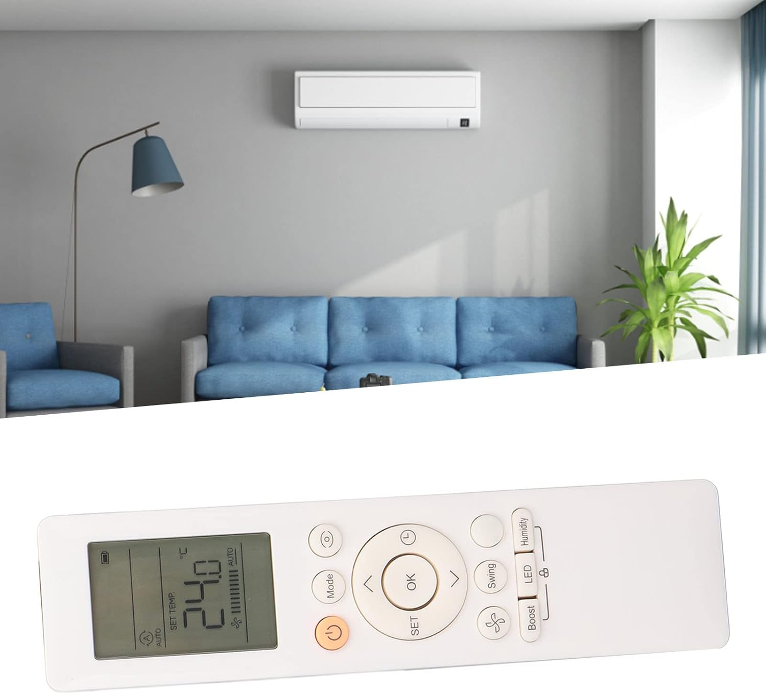 RG10L1 C2HS BGEF Control remoto de aire acondicionado, reemplazo universal del control remoto de CA para la serie Midea