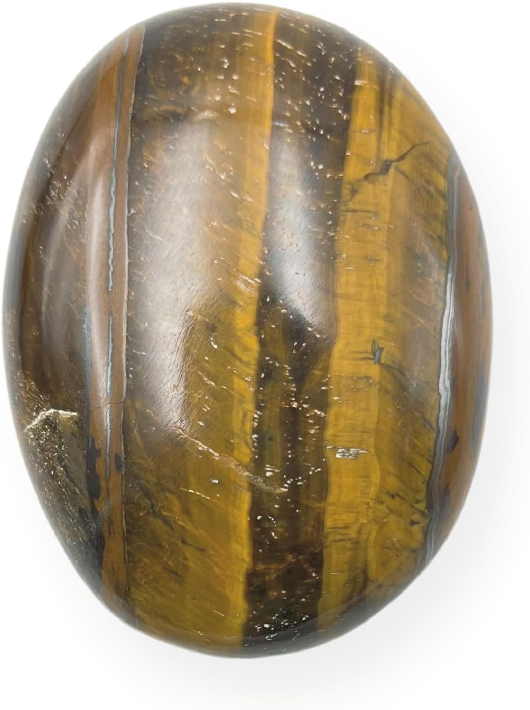 Piedra de palma tallada con ojo de tigre, piedra de palma de bolsillo, curación de reiki y rejilla de cristal para el equilibrio natural de los