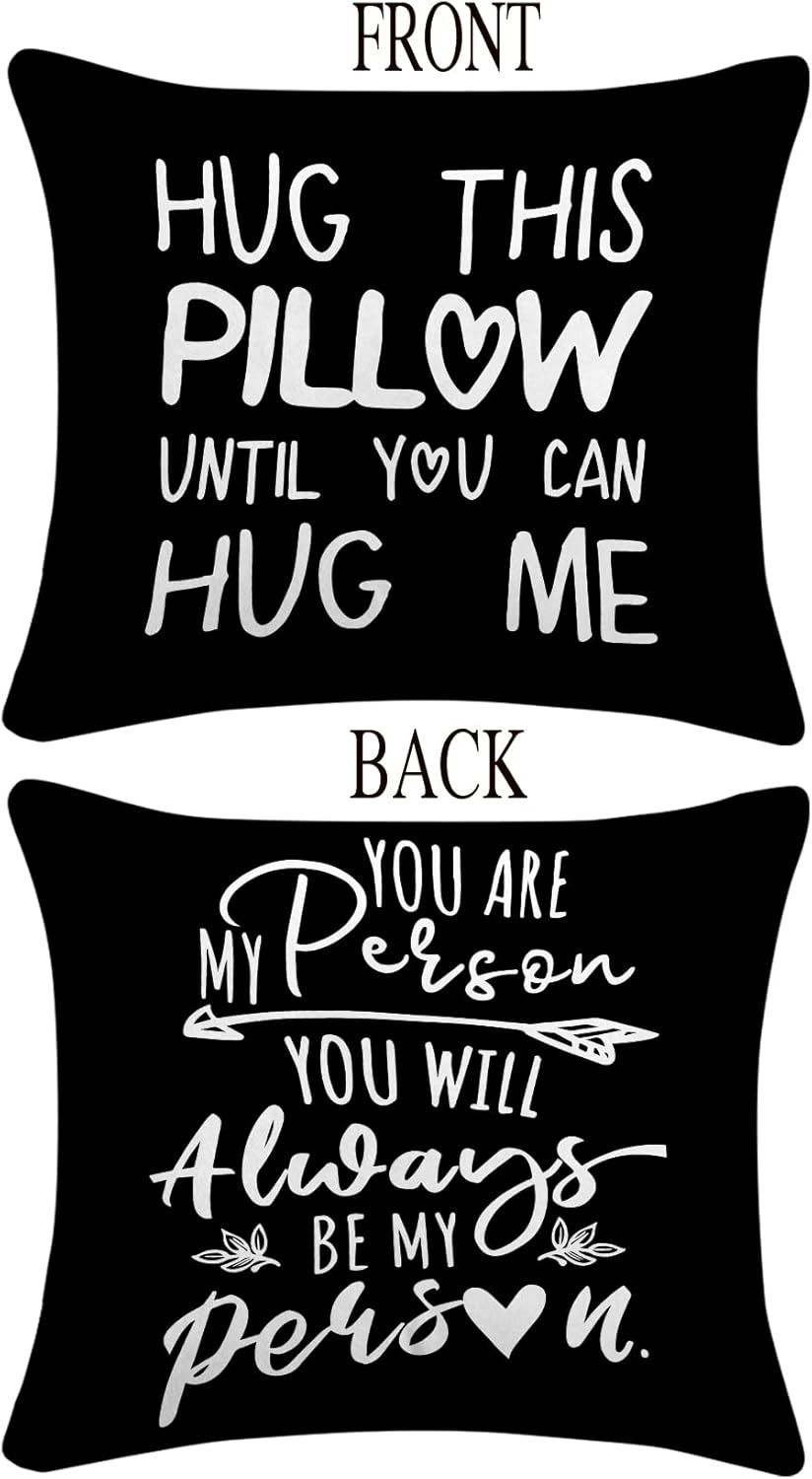 Fundas de almohada reversibles para regalos de relaciones a larga distancia, decoración para el hogar y el dormitorio, funda de almohada de 18 x 18