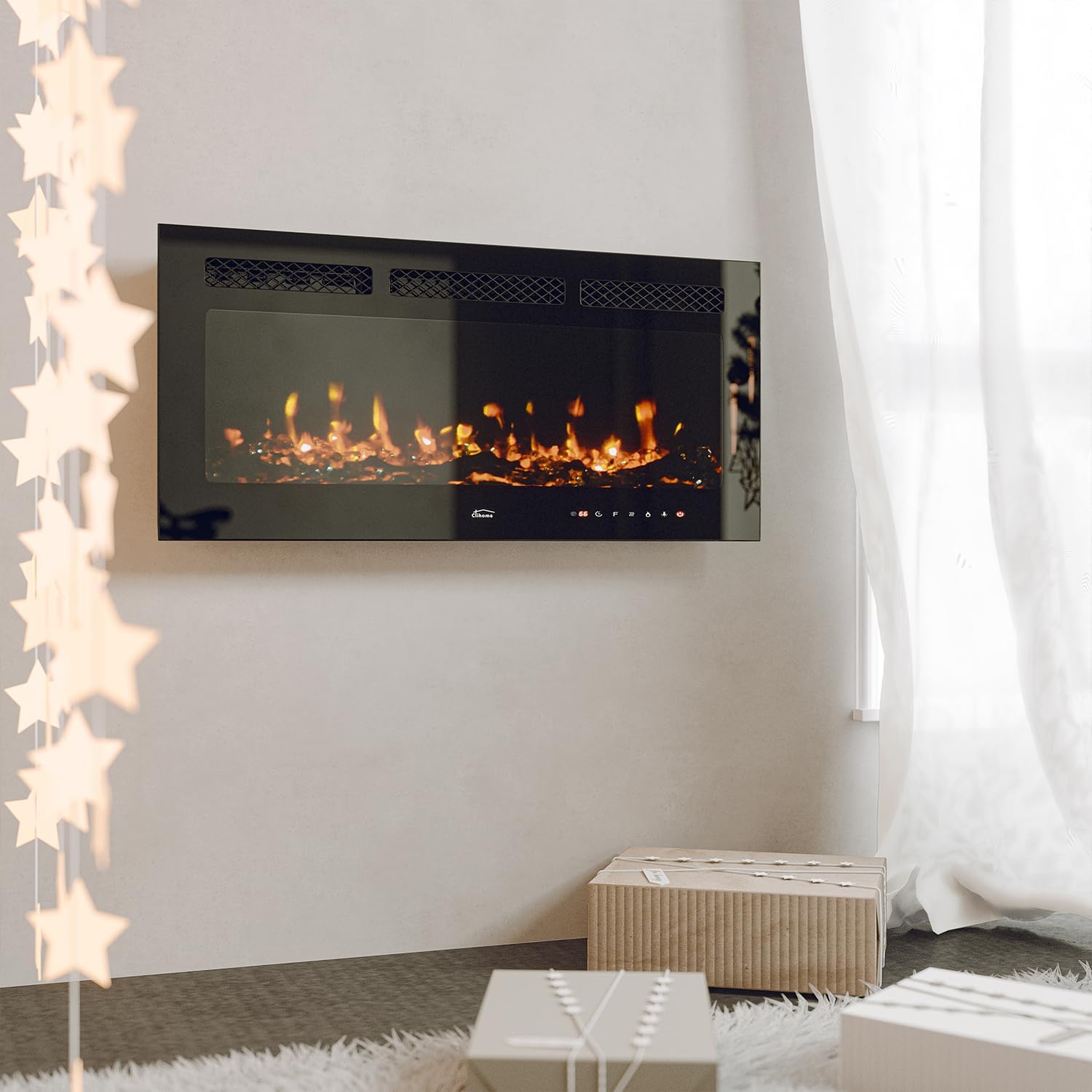 Chimenea eléctrica de 36 pulgadas, para chimenea eléctrica, calentador de chimenea eléctrica, decoración de chimenea, calentador de chimenea con