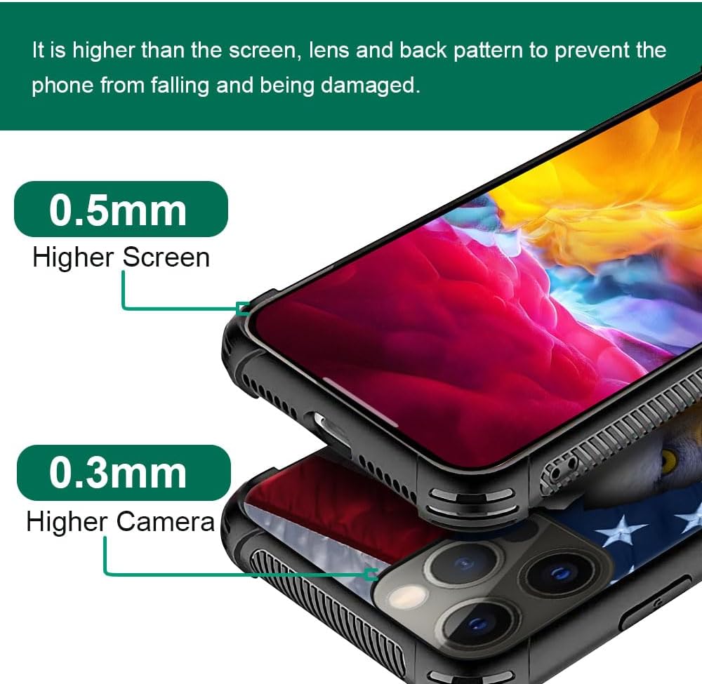 DAIZAG Funda compatible con iPhone 15 Pro Max American Flag Eagle – Funda para teléfono a prueba de golpes, funda de TPU suave para iPhone 15 Pro Max