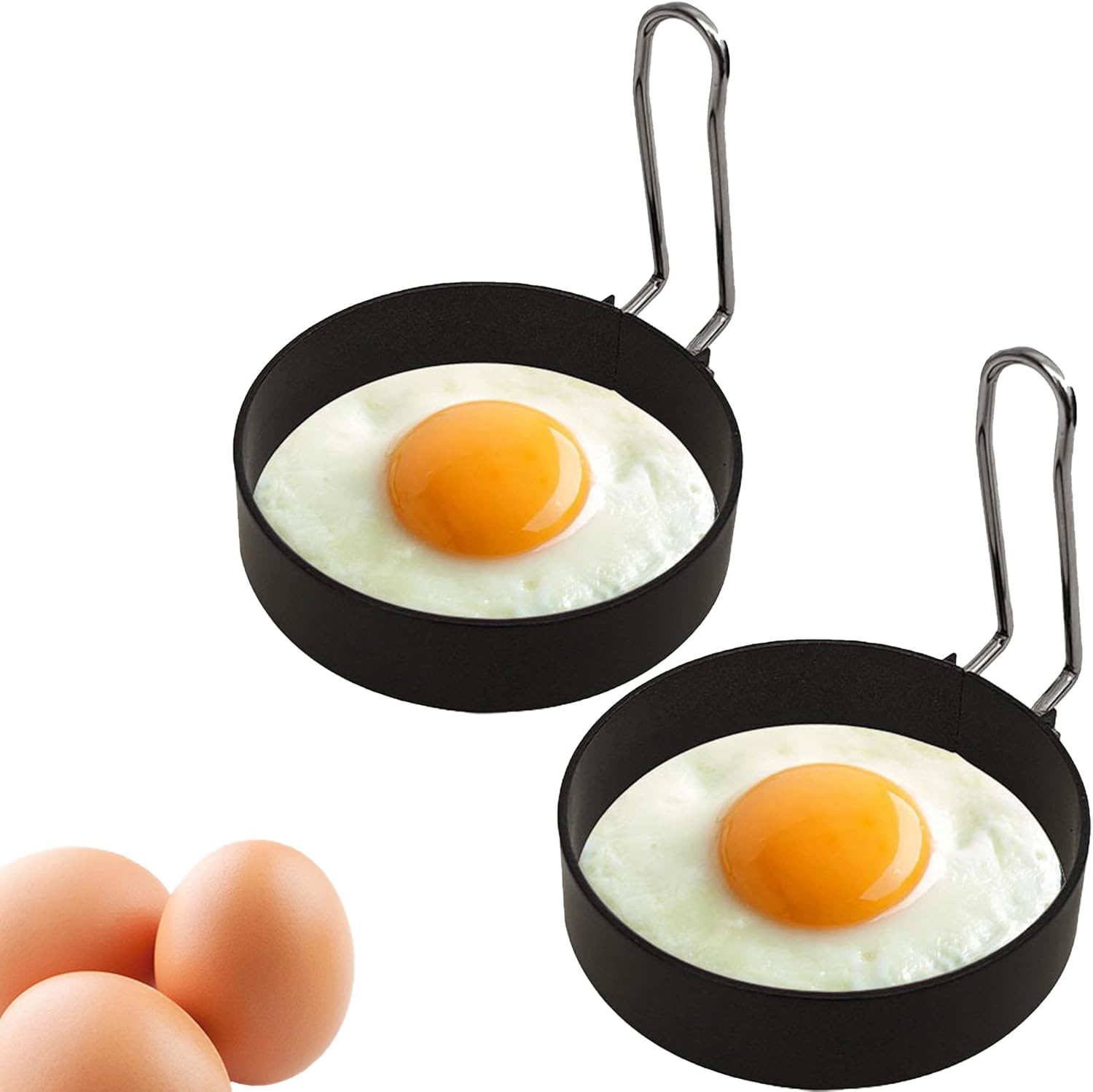 ZLMC Anillo de huevo antiadherente, anillo de acero inoxidable para freír huevos, molde redondo, moldear huevos, molde redondo para huevos fritos