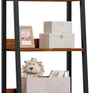 Furologee Estantería de escalera de 5 niveles, estantería de escalera con cajón extraíble, estantería rústica de almacenamiento, estante de Furologee Estantería de escalera de 5 niveles, estantería de escalera con cajón extraíble, estantería rústica de almacenamiento, estante de