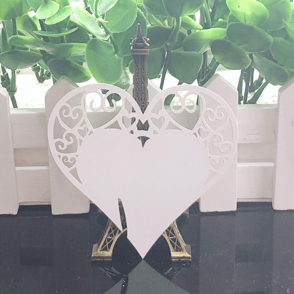 50 tarjetas postales para decoración de copa de vino, con número de mesa en forma de corazón, para bodas, recepciones, aniversarios, fiestas de