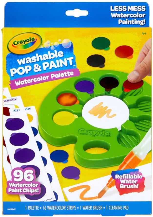 Crayola Juego de pintura de acuarela, paleta de pintura para reventar y pintar, pinturas lavables para niños, regalo (paquete de 2)