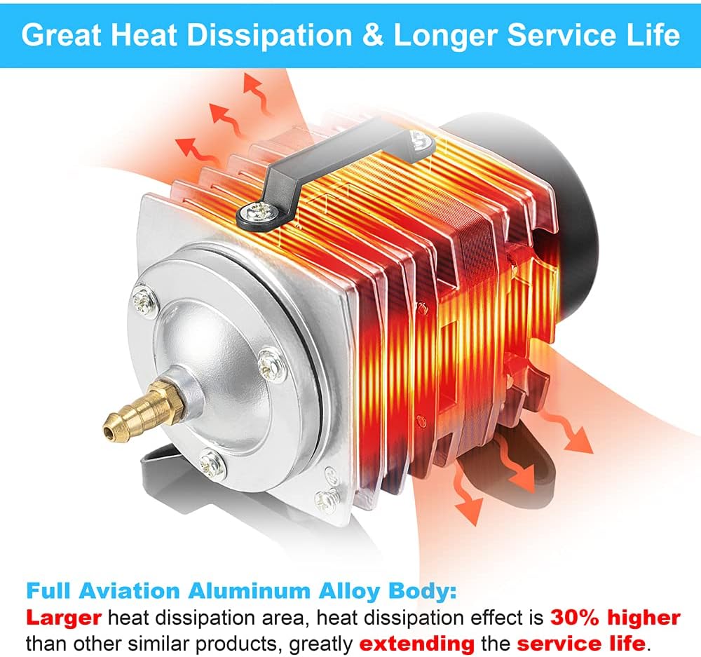 DaToo Bomba de aire para acuario 18W 602 GPH 38Lmin 6 salidas Bombas de aire comerciales para peceras Sistemas hidropónicos Estanque