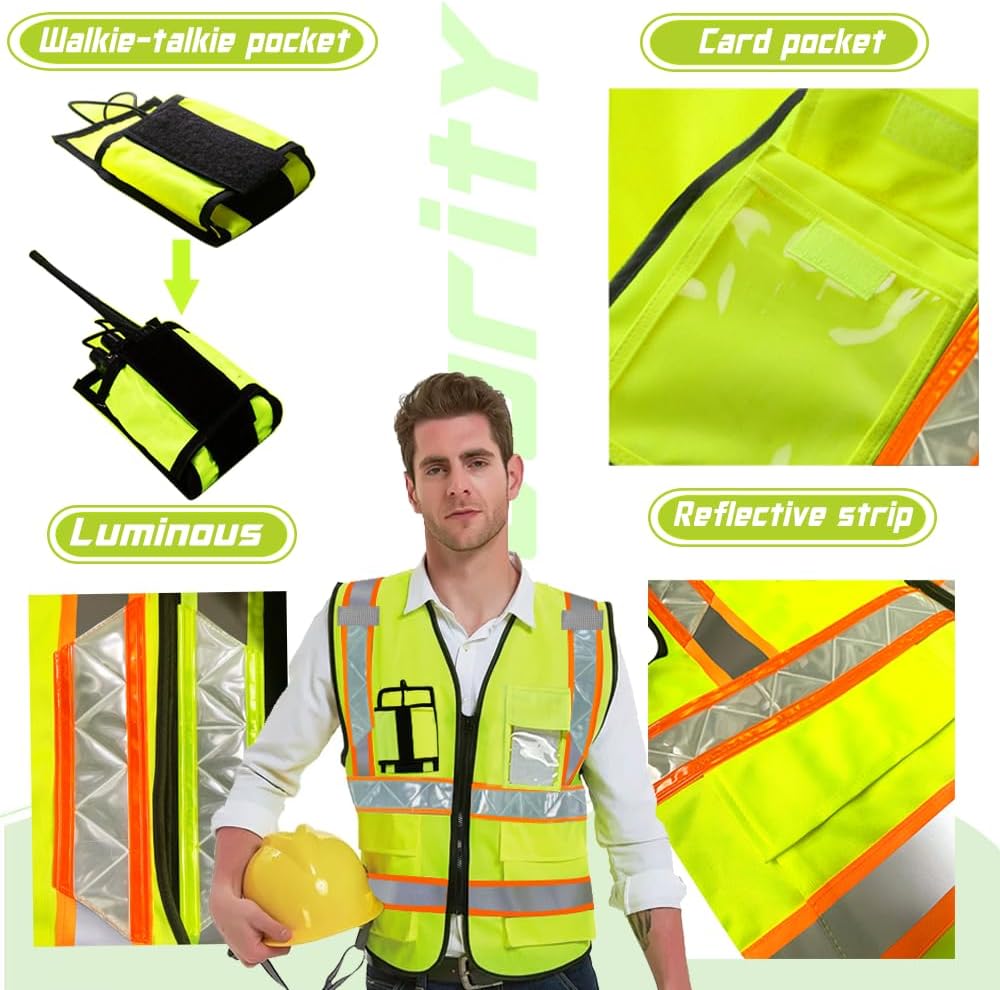 YOWESHOP El chaleco de seguridad de alta visibilidad modifica el chaleco protector reflectante de alta visibilidad del logotipo