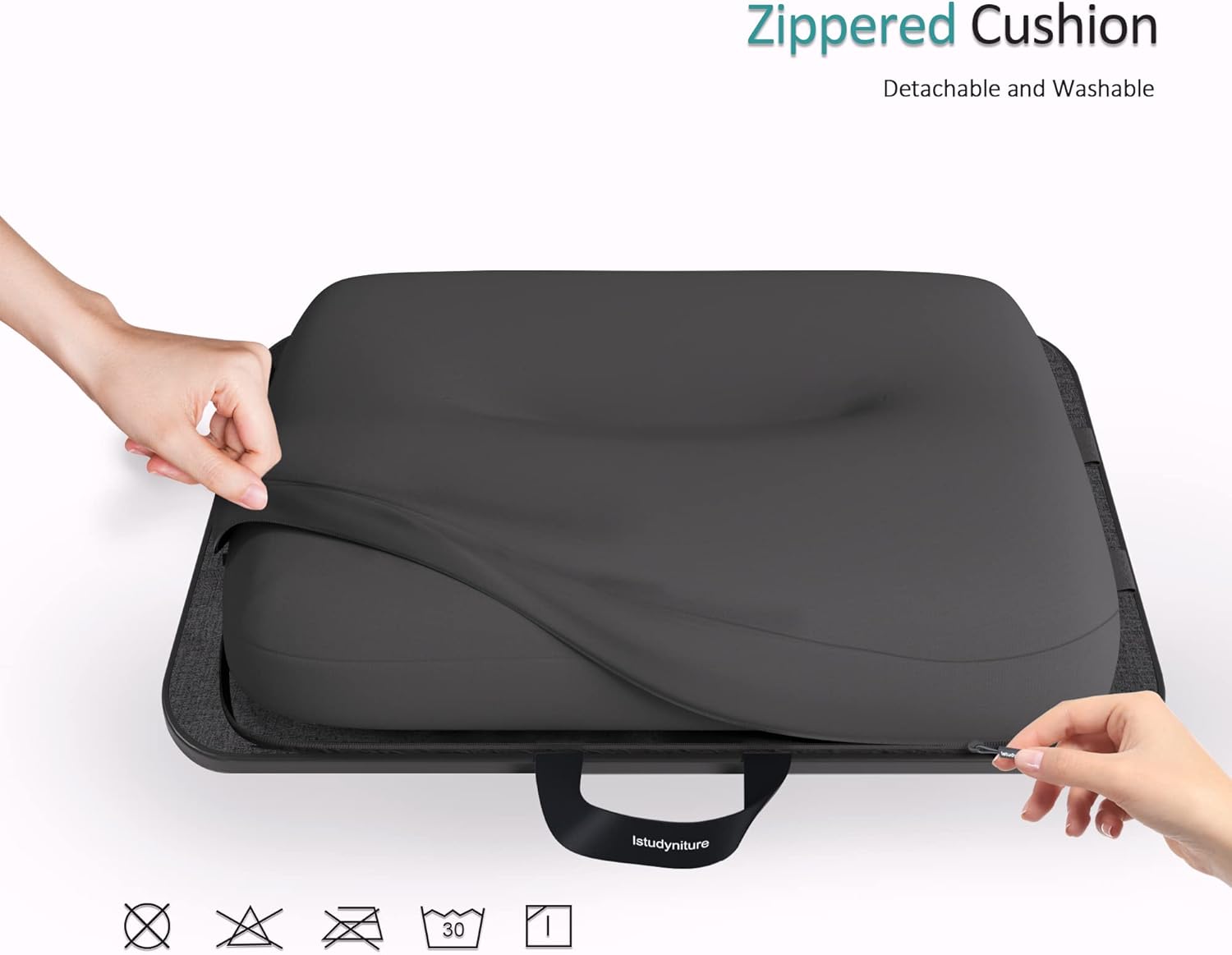 ISTUDYNITURE – Escritorio de regazo portátil para laptop con cojín de almohada, se adapta a portátiles de hasta 15.6 pulgadas, soporte para laptop