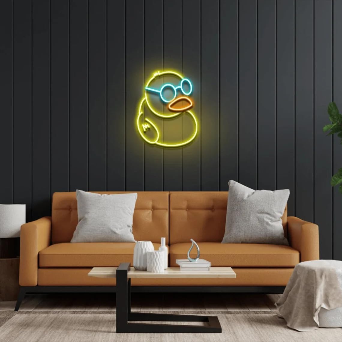 Divertido letrero de neón de pato animes, luces LED de dibujos animados japoneses, decoración de pared para el hogar, para negocios, tienda, bar,