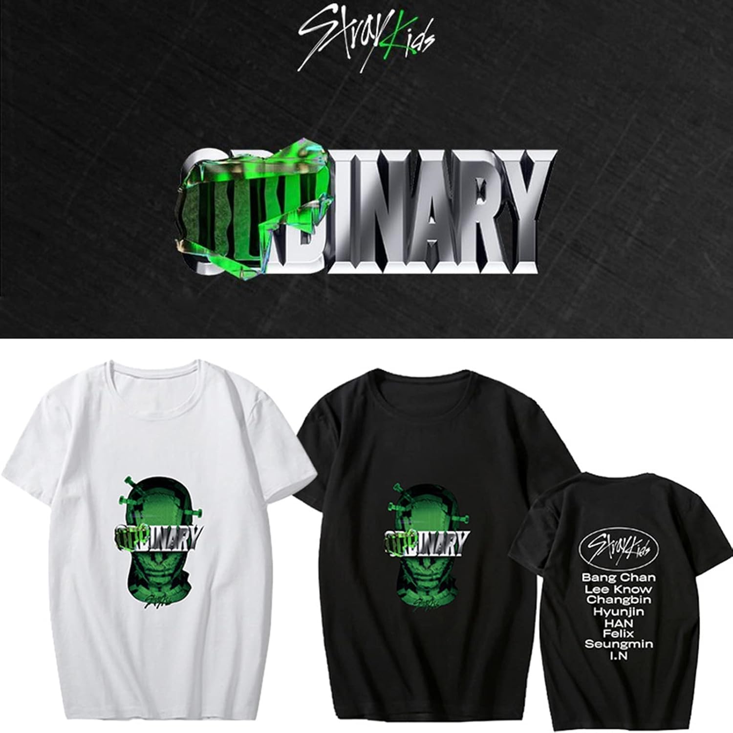 Camiseta Stray Kids Merch New Album Oddinary Jisung Felix Hyunjin Woojin Minho Changbin, camiseta unisex