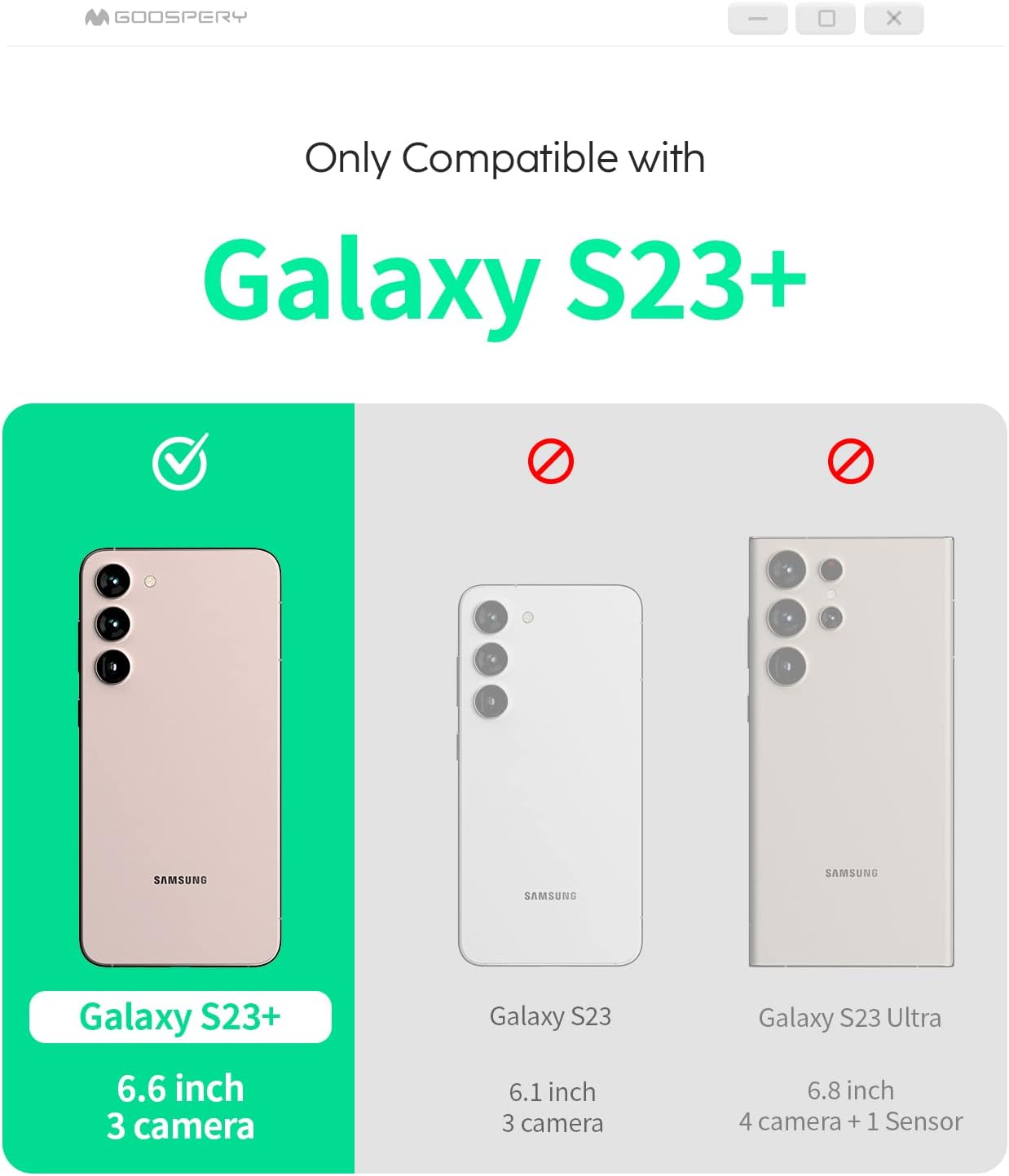 GOOSPERY Funda de silicona líquida diseñada para Galaxy S23 Plus, sedosa, suave al tacto, protección de cuerpo completo, a prueba de golpes, con