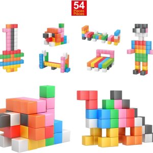 PicassoTiles Bloques de construcción de cubos magnéticos, 54 piezas de 1.2 pulgadas de 1.2 in, cubos magnéticos, juguete de construcción, juguetes PicassoTiles Bloques de construcción de cubos magnéticos, 54 piezas de 1.2 pulgadas de 1.2 in, cubos magnéticos, juguete de construcción, juguetes