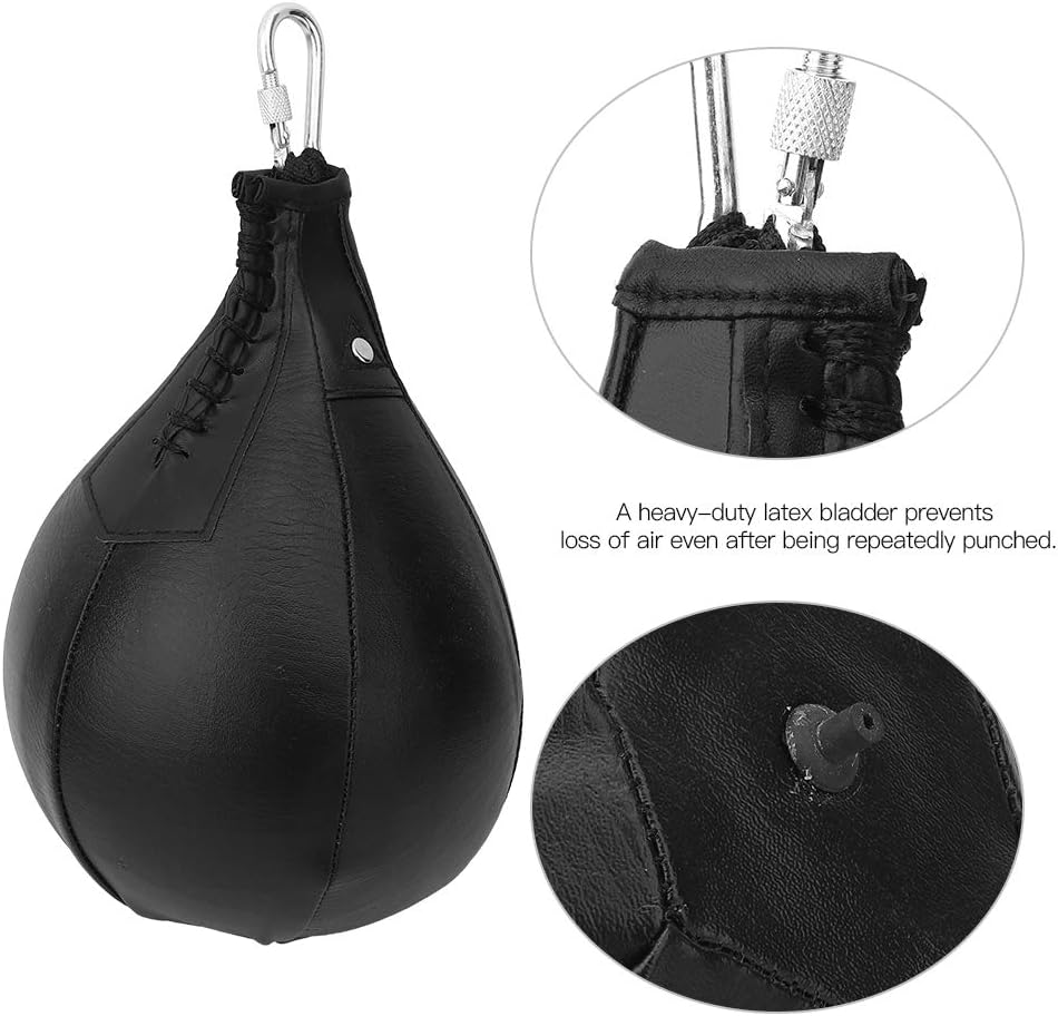 Kit de bolsa de velocidad de boxeo, saco de boxeo de PU con vejiga de látex resistente y hebilla colgante, bolsa de velocidad para el trabajo de