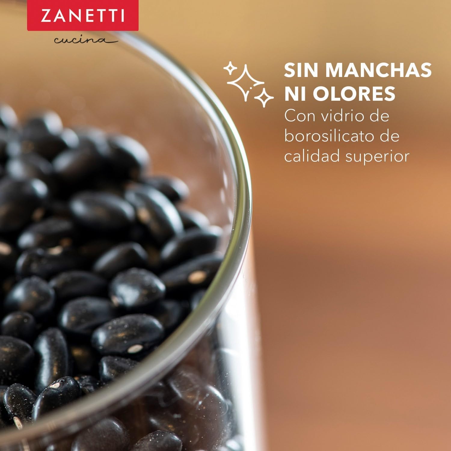 Zanetti – Recipientes herméticos de vidrio con tapas de madera de bambú para almacenamiento de alimentos con 75 etiquetas preimpresas para despensa