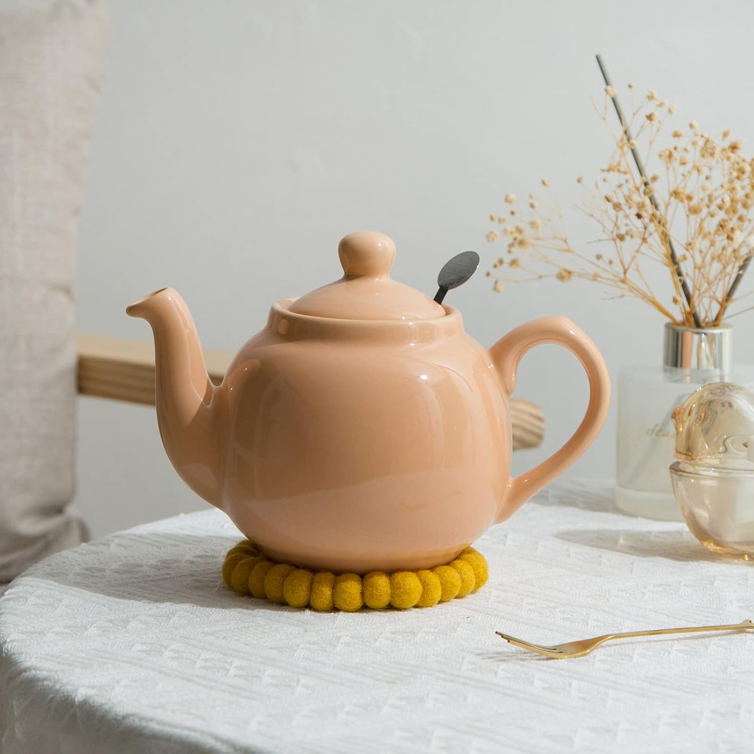 Tetera Farmhouse con infusor, cerámica, albaricoque, 2 tazas (20.3 fl oz)