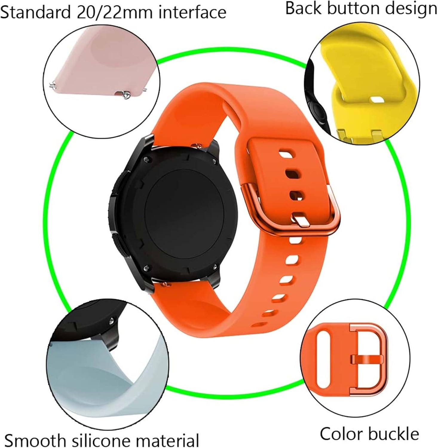 ANKANG Correa de reloj de silicona suave de 0.73 pulgadas para Xiaomi Haylou Solar ls05 pulsera original de reloj inteligente (color  rosa, tamaño