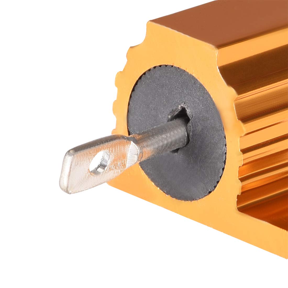 uxcell 25 W 10 Ohm 5% de aluminio de la carcasa de la resistencia del tornillo del grifo del chasis montado en la caja de aluminio con alambre