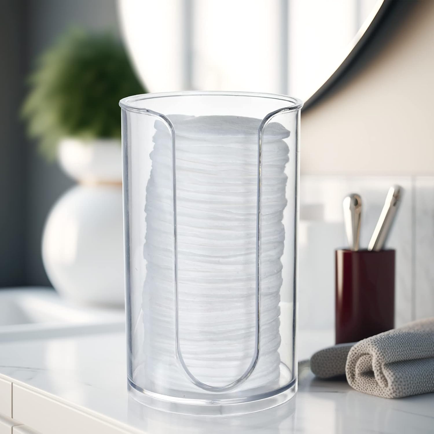KIMCHOMERSE Dispensador de tazas de baño, dispensador de tazas de enjuague bucal, soportes pequeños de papel para almacenamiento de tazas de