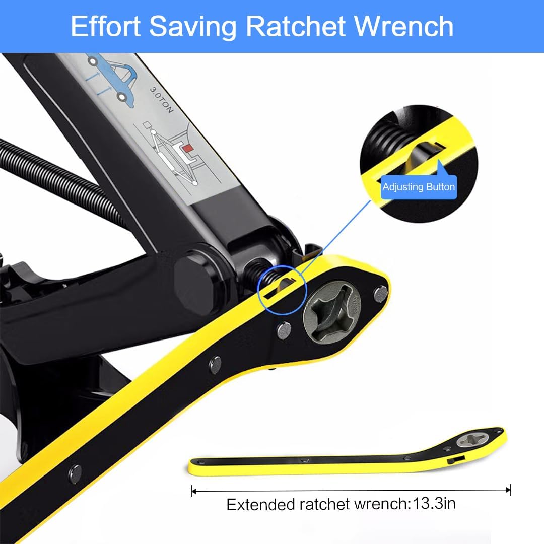 Gato de tijera para coche de 1 tonelada, kit de gato de coche resistente con llave de trinquete, kit de cambio de neumáticos para coche, SUV, MPV,