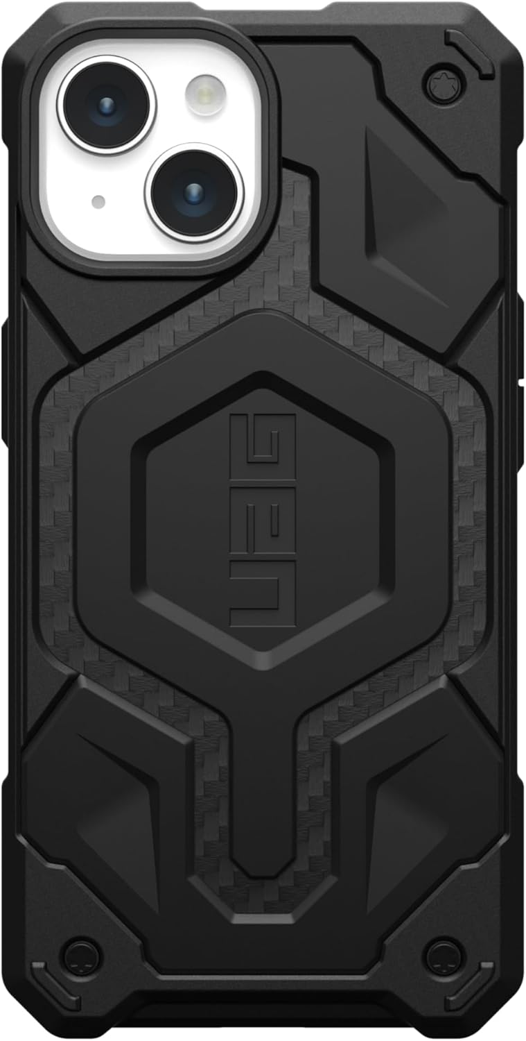 URBAN ARMOR GEAR UAG – Funda diseñada para iPhone 15 Monarch Pro de fibra de carbono de 6.1 pulgadas, compatible con MagSafe Bundle con U por UAG,