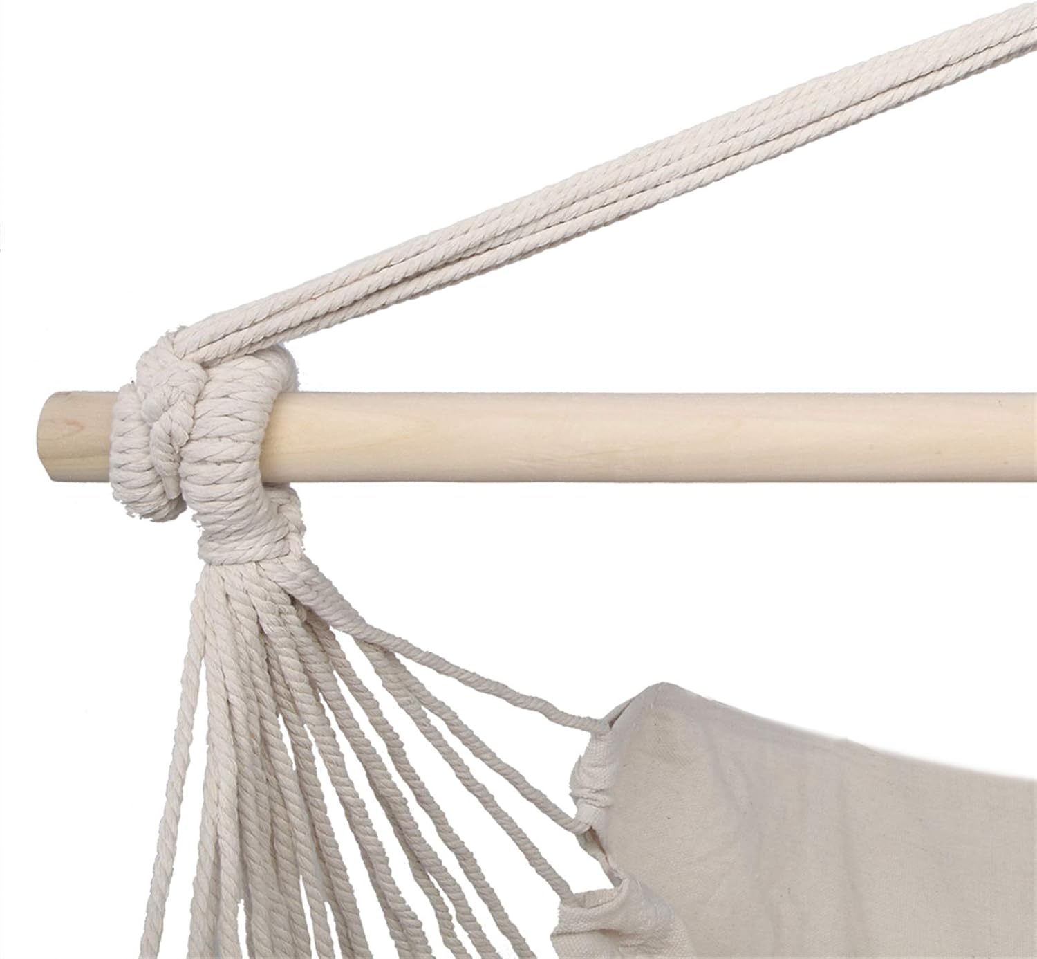 Silla hamaca colgante con cuerda oscilante, almohada colgante con borlas, máximo 330 libras, 2 cojines incluidos, silla colgante grande de macramé