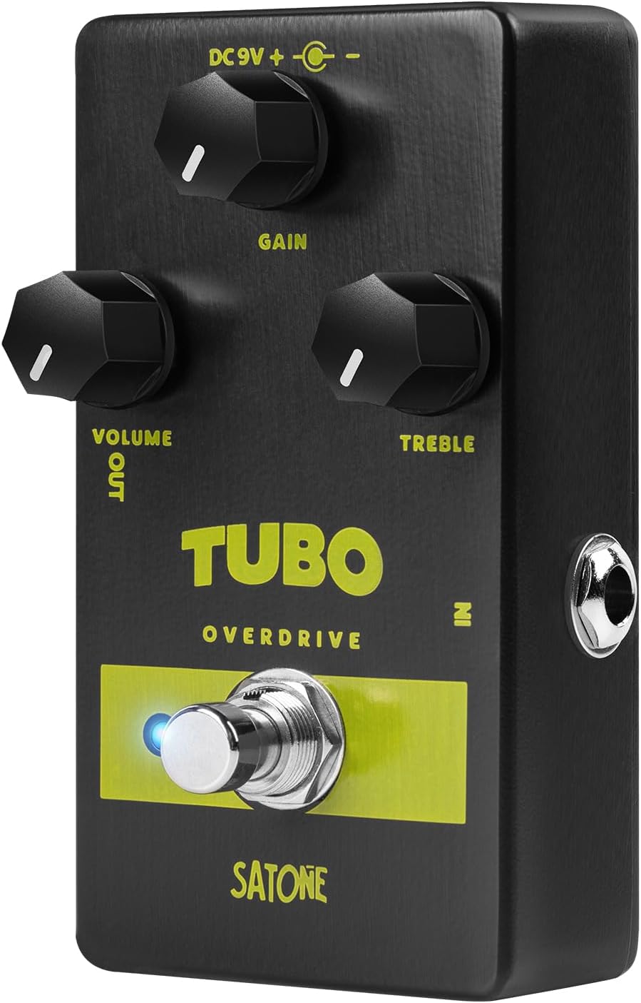Satone S806 Tubo Overdrive Pedal de efecto de guitarra eléctrica – Pedal de metal acústico preestablecido con efecto de sobremarcha de impulso medio