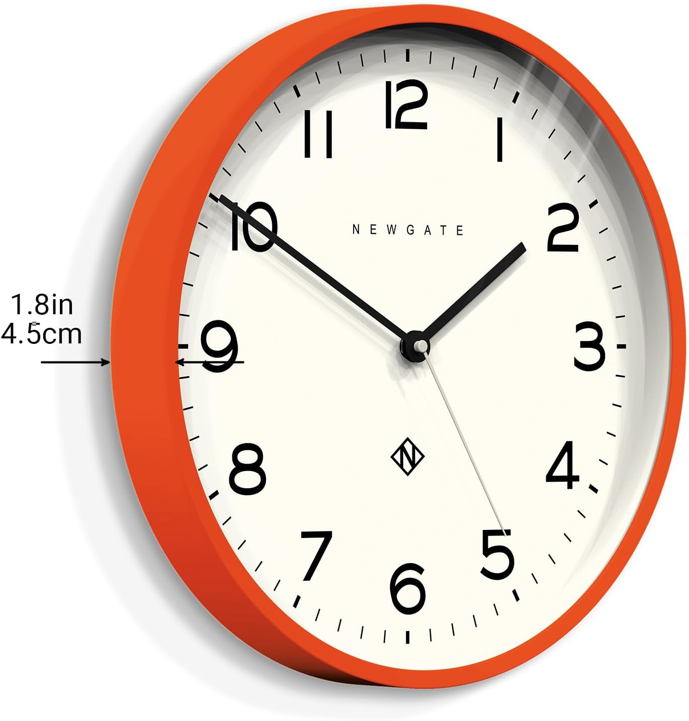 NEWGATE Reloj de pared con eco número tres  Reloj de pared analógico  Reloj moderno  Reloj de pared de cocina  Reloj de pared redondo  Fácil de leer