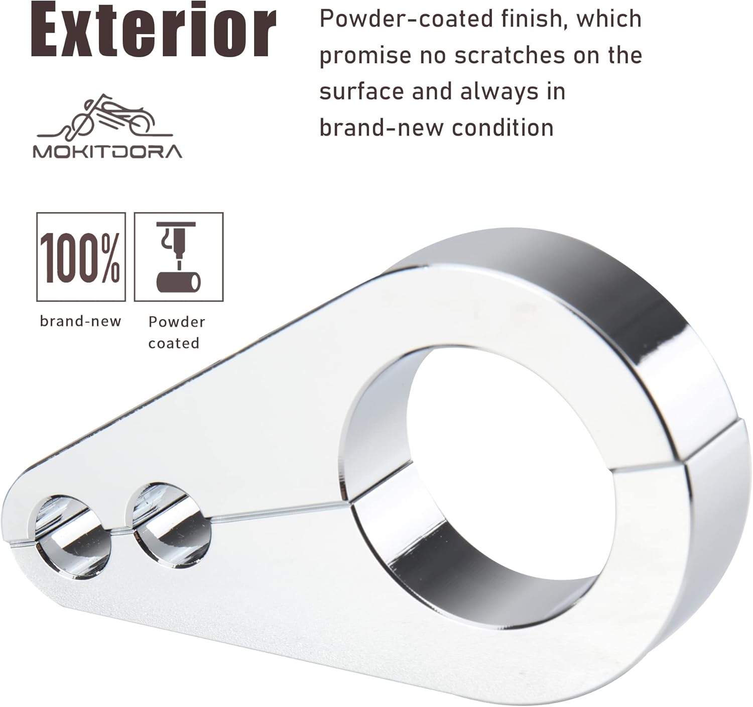 MokitDora 1″ Manillar o Marco Doble Agujero Acelerador Embrague Cable Freno Línea Abrazadera Universal para Harley, Cromo