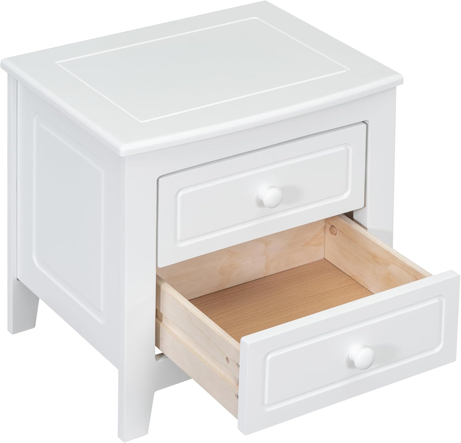 JIJIWANG Mesita de noche moderna con 2 cajones, mesa auxiliar con diseño clásico de madera para dormitorio, sala de estar, sofá, entrada, pasillo,