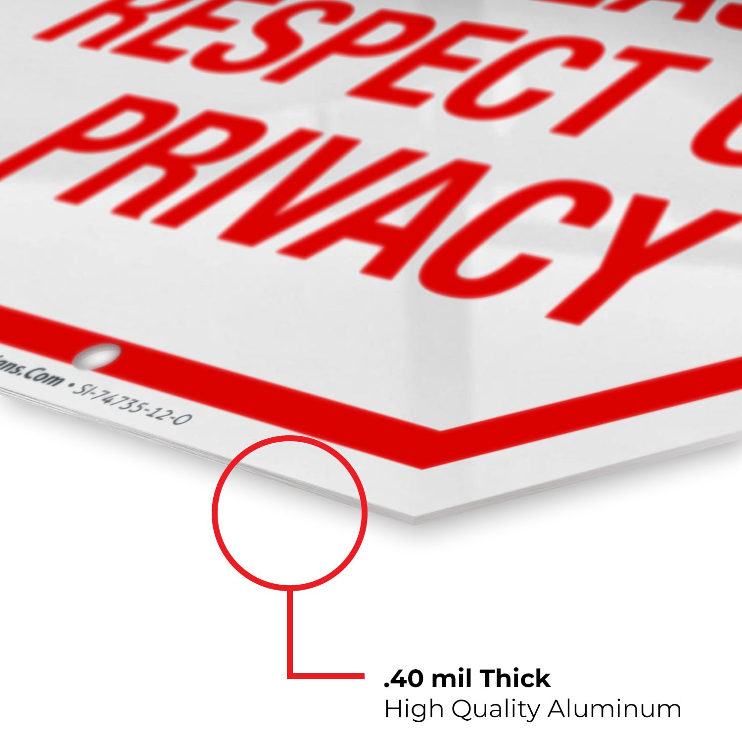 Private Property Please Respect Our Privacy Sign, 12 x 12 pulgadas, libre de óxido, aluminio 040, resistente a la decoloración, fabricado en Estados