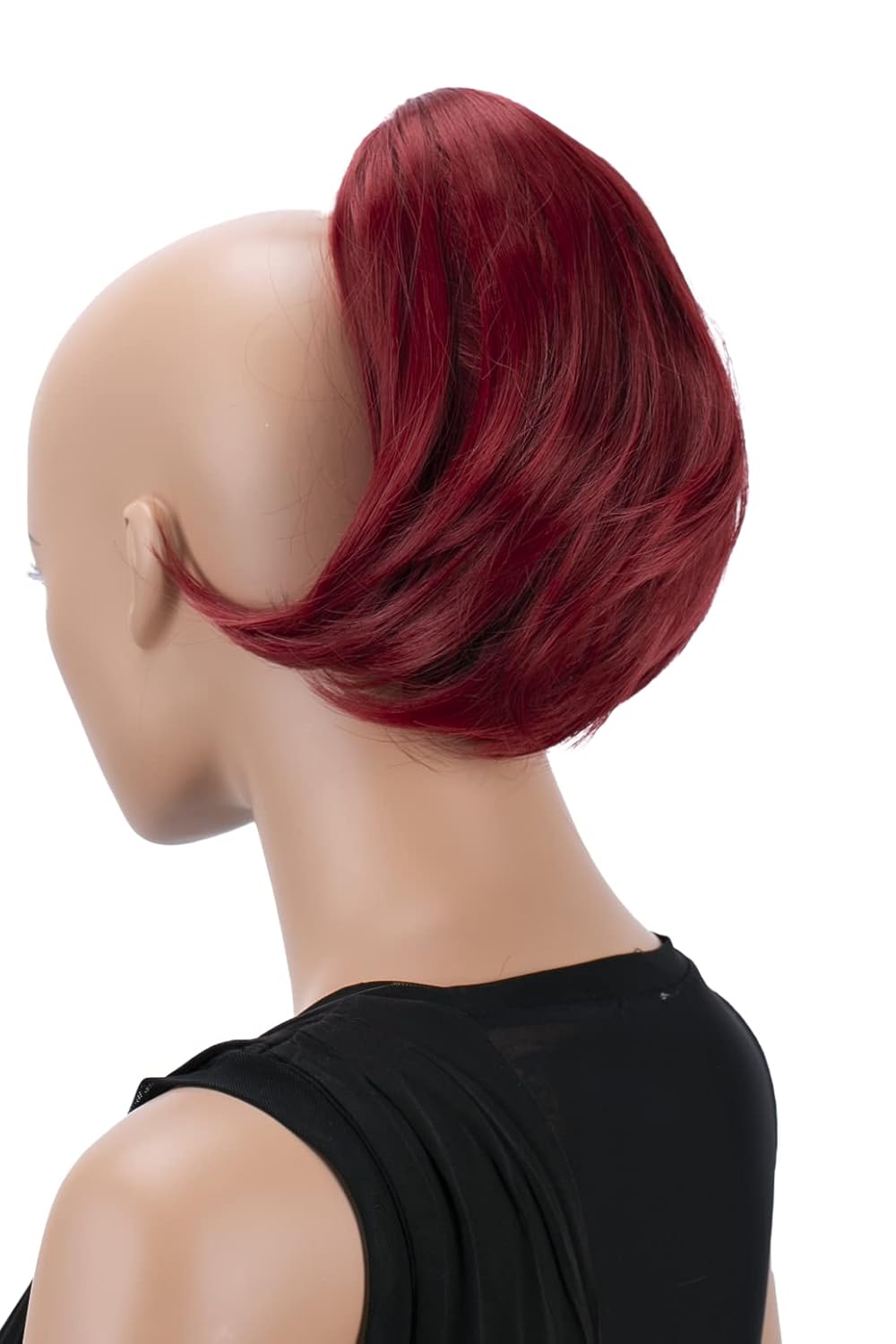 CAISHA by Prettyshop – Cola de caballo con clip de mariposa para el cabello, moño de novia, moño Hepburn Scrunchie recto rojo H415