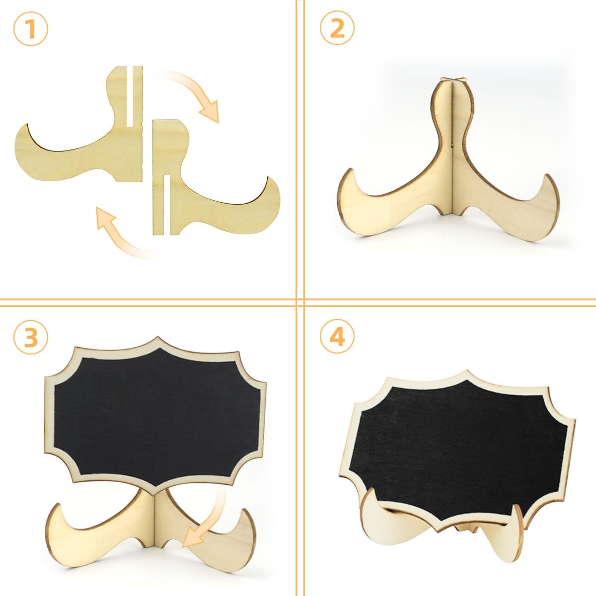 20 Pack Mini Chalkboard Signs Food Labels Small Wooden Blackboard with Easel Stand for Table Numbers Wedding Sign Message Board Place Cards Party