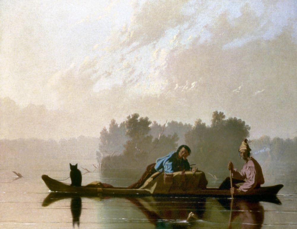 Bingham Fur Traders 1845 NFur Traders Descending The Missouri óleo sobre lienzo de George Caleb Bingham C1845 Póster impreso por (24 x 36)