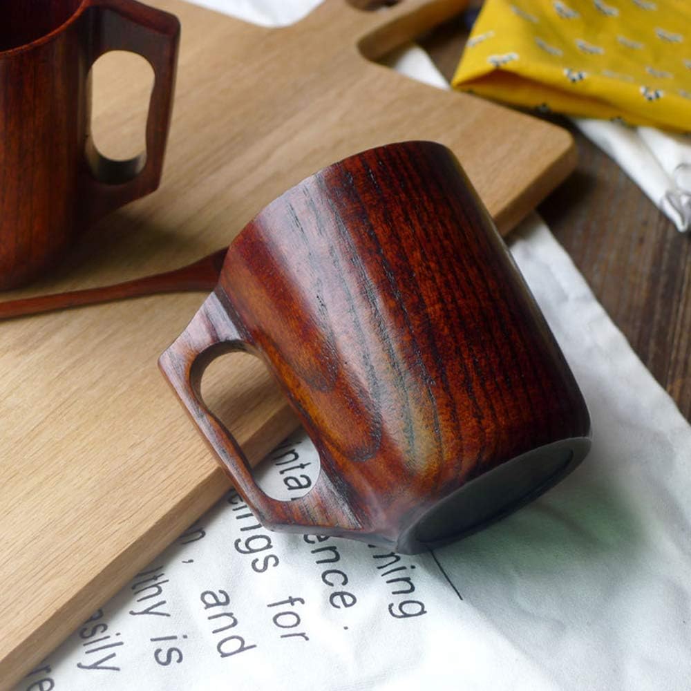 Taza de café de madera de 14 oz para hombres, taza de regalo, jarra, taza de campamento única, taza de madera pequeña, taza de madera para hombre,