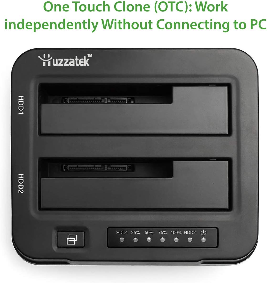 Estación de acoplamiento de disco duro externo USB 3.0 a SATA III de doble bahía para 2.5 o 3.5 pulgadas Duplicador de HDD Clon Función