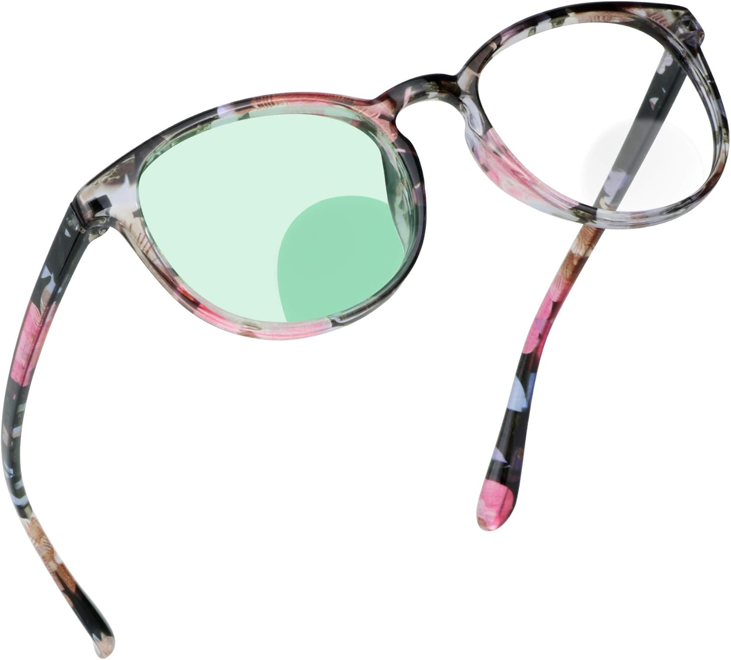 Lentes de lectura bifocales con bloqueo de luz azul, lector bifocal para mujer, marco ovalado con bisagra de resorte (+0.50+3.00 de aumento)