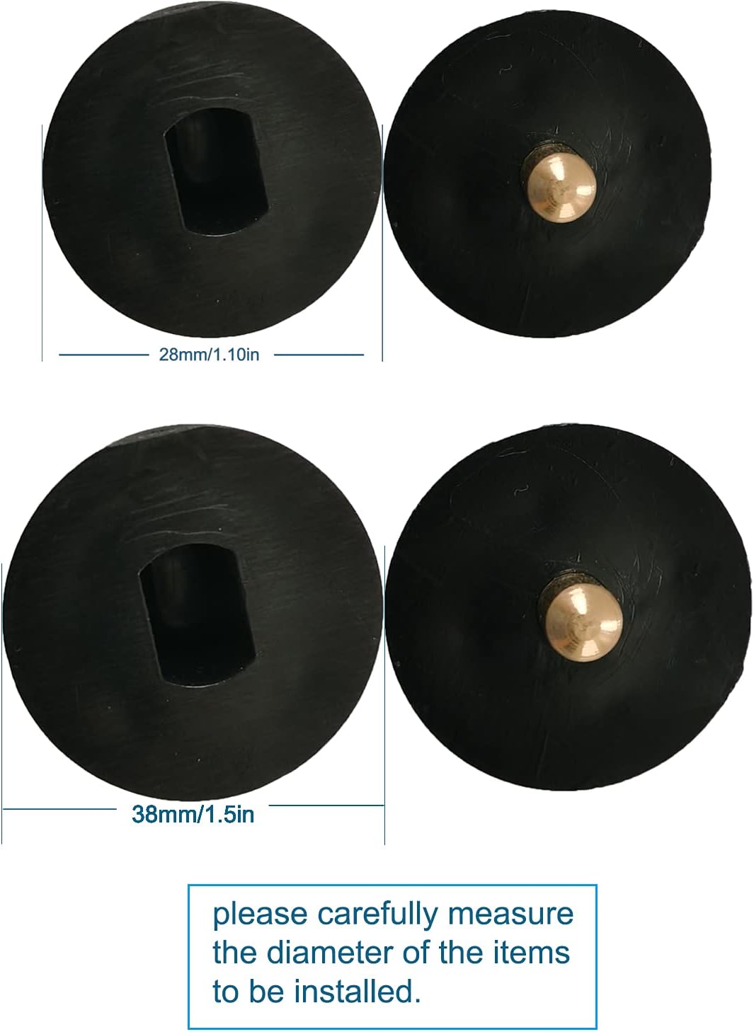 Soportes de montaje universales de repuesto para persianas enrollables, para interiores y exteriores (negro, enchufe de embrague de 1.102 in)