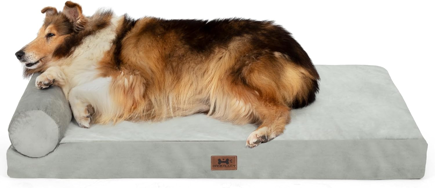 Bark Alley Cama extra grande para perro, cama ortopédica de espuma viscoelástica, sofá cama para perros con funda impermeable lavable para perros